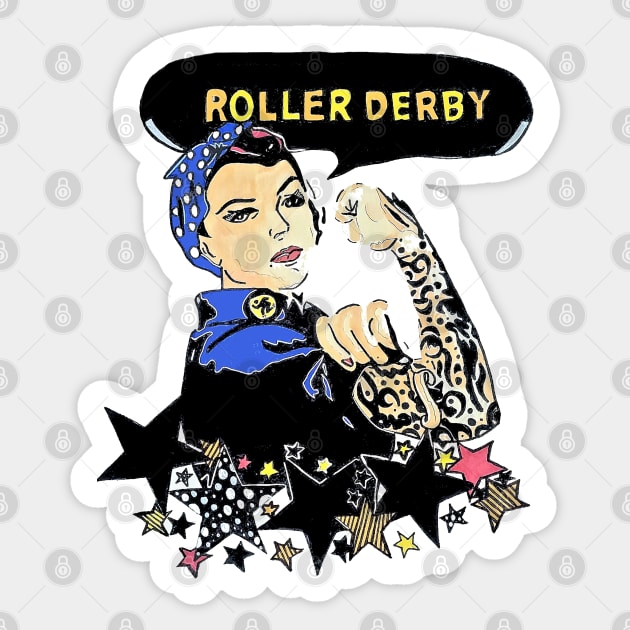 The Derby Riveter Sticker by KazArtDesigns